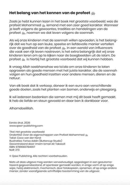 Colofon van Het Grootste Voorbeeld